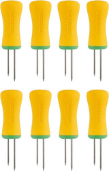 Soportes de maíz con agarre suave BBQ S8, amarillos