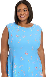 Vestido azul claro/rosa azalea (talla grande) - London Times