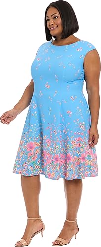 Vestido azul claro/rosa azalea (talla grande) - London Times
