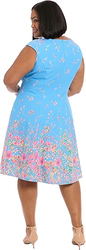Vestido azul claro/rosa azalea (talla grande) - London Times