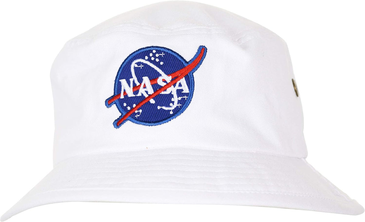 Sombrero de pescador de la NASA, blanco, logotipo de la "albóndiga", 56 cm