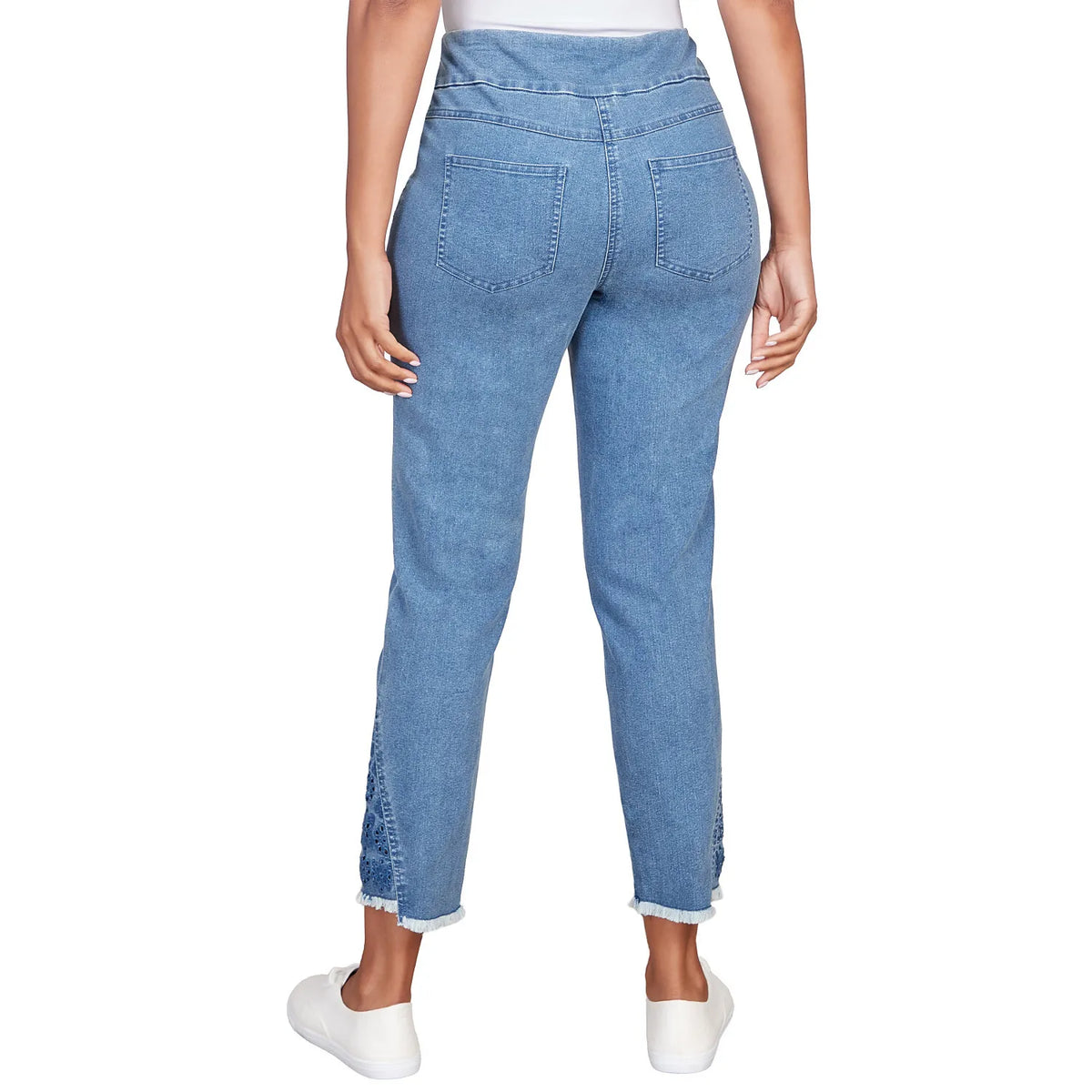 Pantalones vaqueros de mezclilla elásticos con bordado hasta el tobillo - Ruby Rd