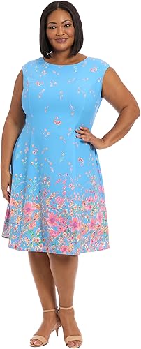 Vestido azul claro/rosa azalea (talla grande) - London Times