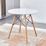 Modern Minimalist Small Round Table Casual Business White