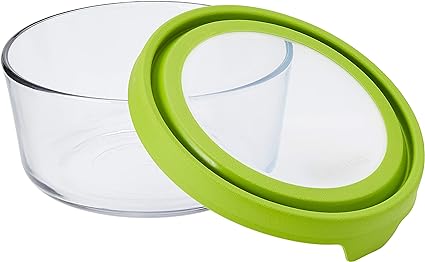 Recipiente de vidrio redondo True Seal para almacenar alimentos de 2 tazas