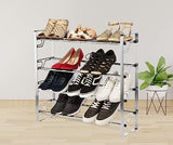4-Tier Slide & Adjust Shoe Rack - All Crome L 27X W 7.3/4 X H 25
