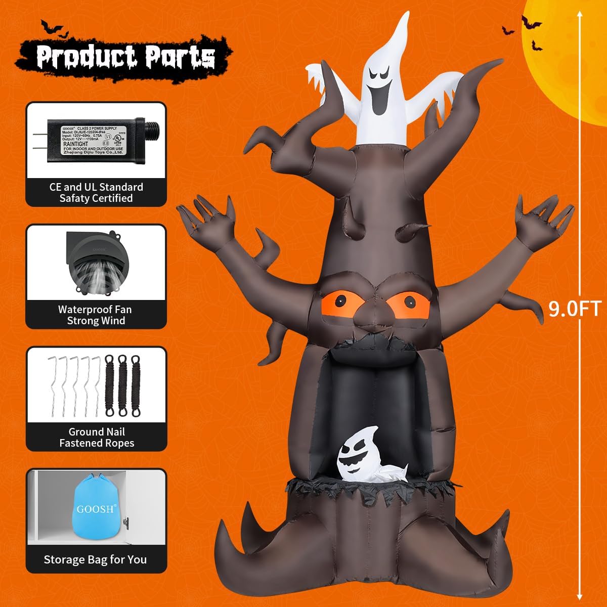 Árbol Muerto Hinchable de Halloween de 2,74 m
