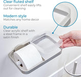 Fluted Wall - Mount Tissue Holder With Shelf