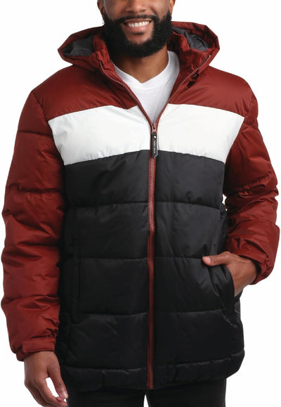 Chaqueta de esquí de invierno para hombre con capucha | Chaqueta acolchada negra versátil y funcional