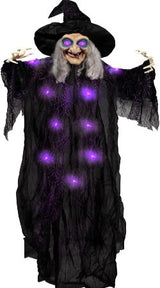 Bruja colgante animada de 72" con ojos digitales