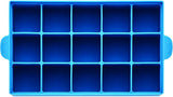 Pro Silicone Ice Cube Trays with Lid, 4-Piece, Blue