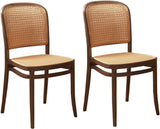 Commercial Rattan -Style Stackable Plastic Dining Chair Brown