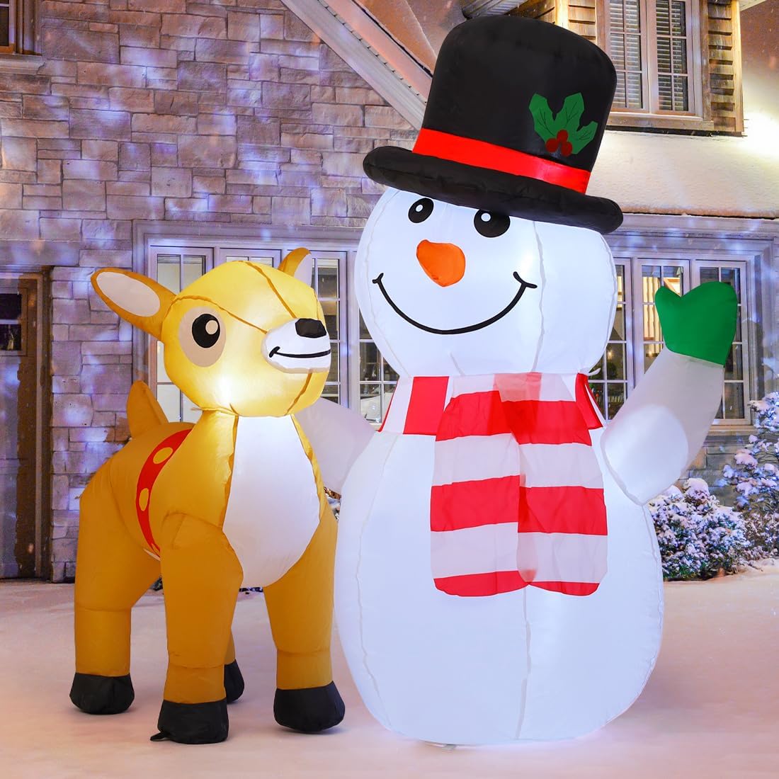 Muñeco de Nieve Hinchable de 1.58m de Alto con Luces LED