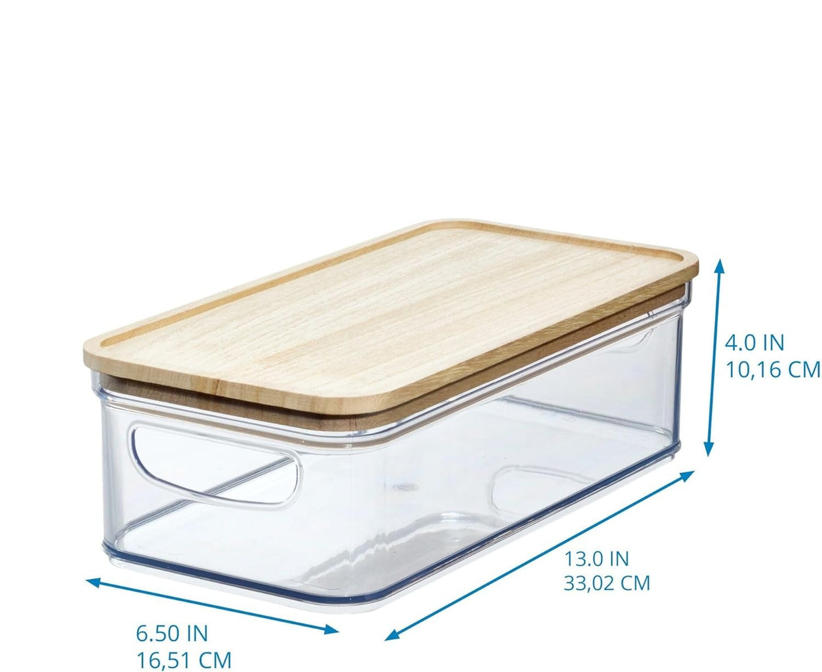 Cesto Crispl de 6 x 12.5 con tapa de madera transparente/natural