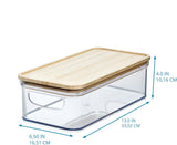Cesto Crispl de 6 x 12.5 con tapa de madera transparente/natural