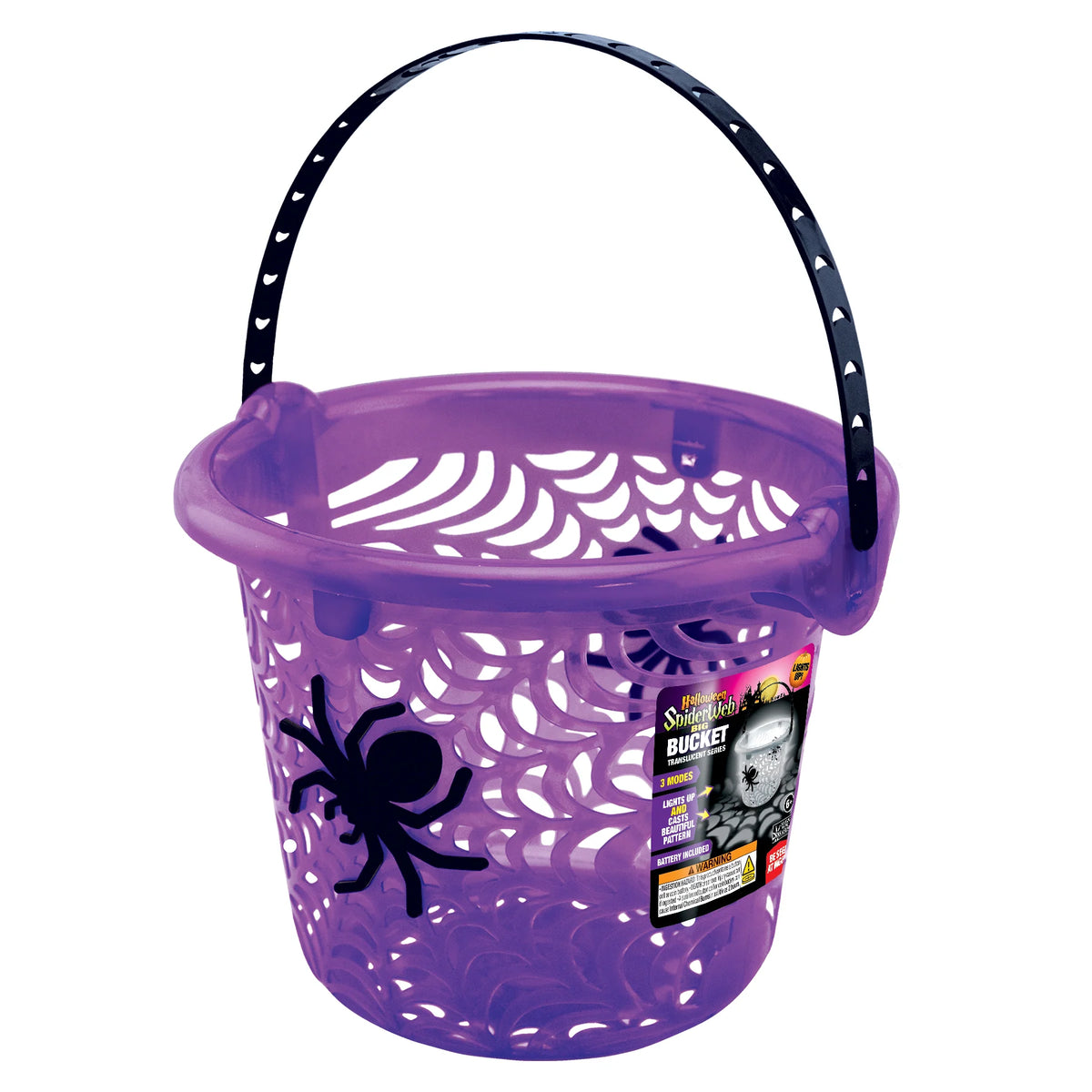 Balde translúcido de telaraña morado