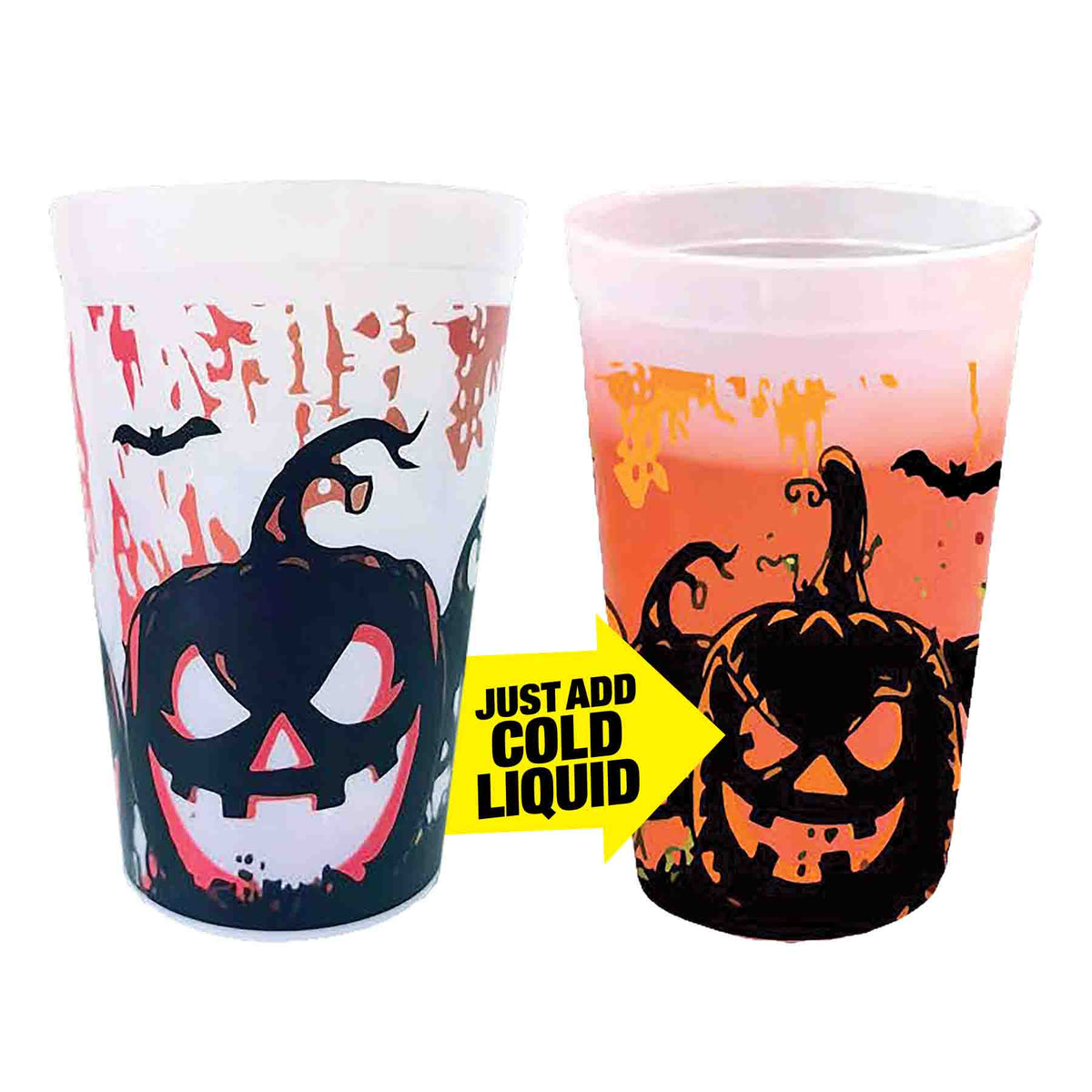 Vasos que cambian de color calabaza (2 piezas)