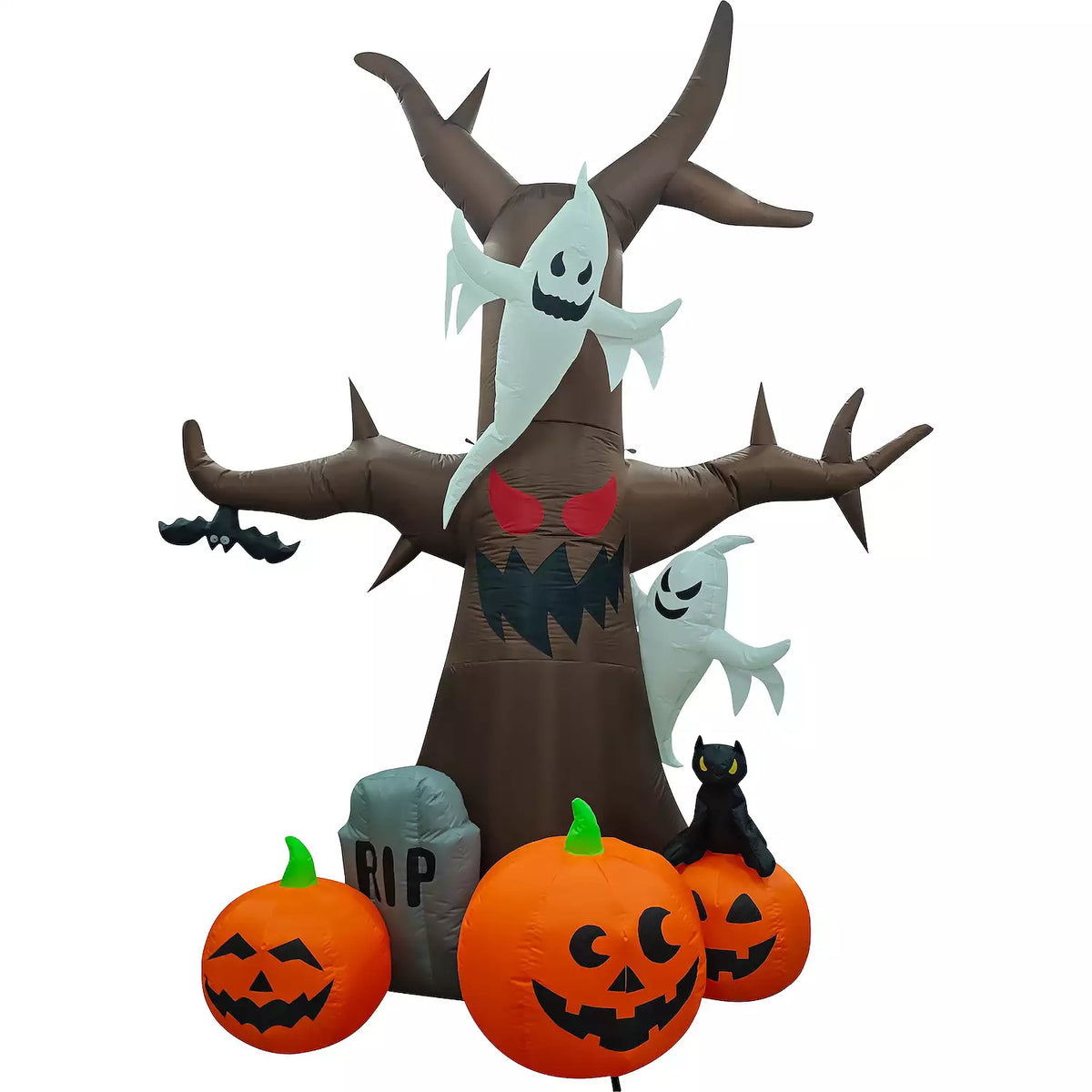 Árbol inflable de Halloween de 3,6 m con fantasma y calabazas alrededor