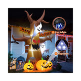 Árbol inflable de Halloween de 3,6 m con fantasma y calabazas alrededor