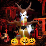 Árbol inflable de Halloween de 3,6 m con fantasma y calabazas alrededor