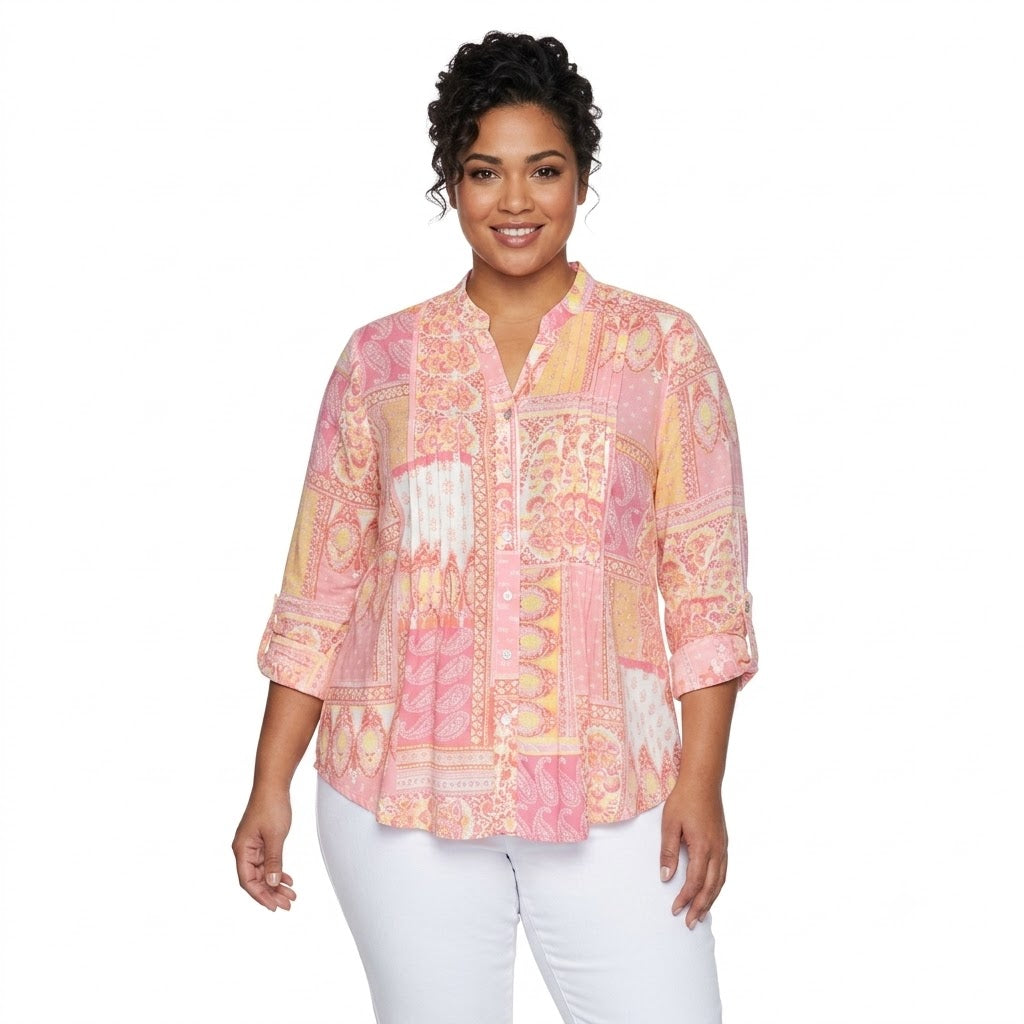 Blusa naranja multicolor Ruby Rd X