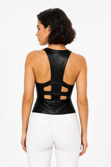 Bustier de PU negro