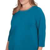 Talla grande Micro Bead Chain Stretch Solid Top Adriate - Ruby Rd
