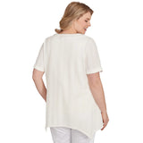 Camiseta de punto arrugado de talla grande, color marfil - Ruby Rd