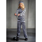 Girl's Striped Prisoner Costume Set