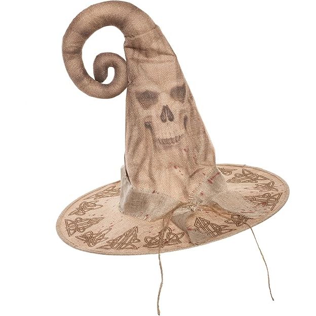 Sombrero de brujo/bruja con estampado de calavera