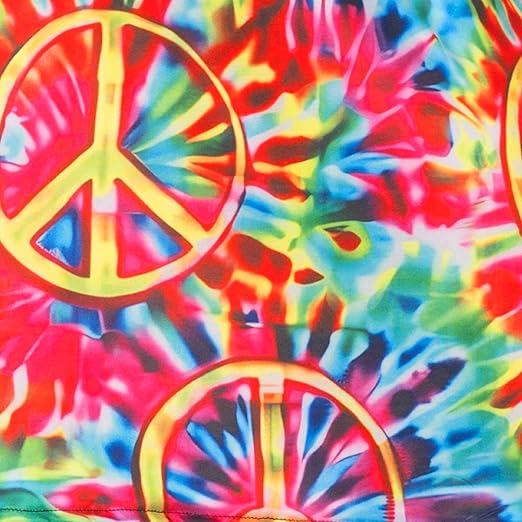 Pantalones acampanados teñidos tipo tie-dye de los 60
