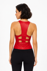Bustier de PU rojo