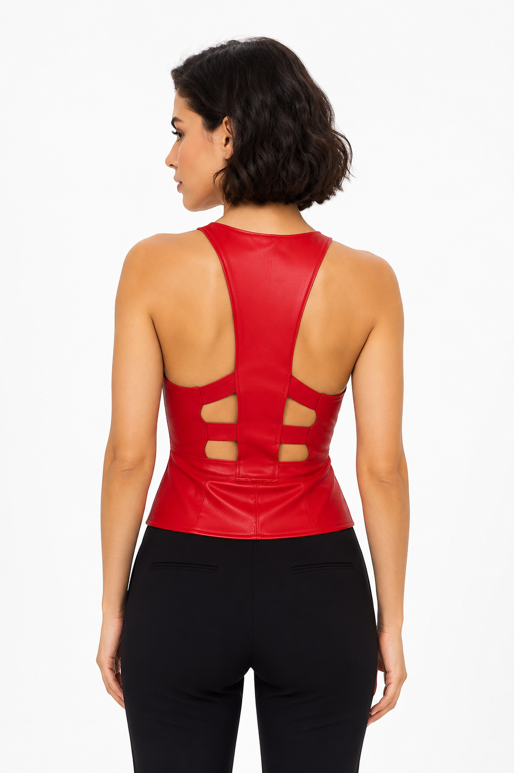 Bustier de PU rojo