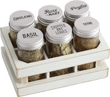 Good Italian Spice Box, 6 Jars, White