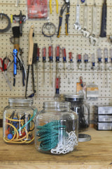 1 gal. Cracker Jar with/Brushed Metal Lid Clear