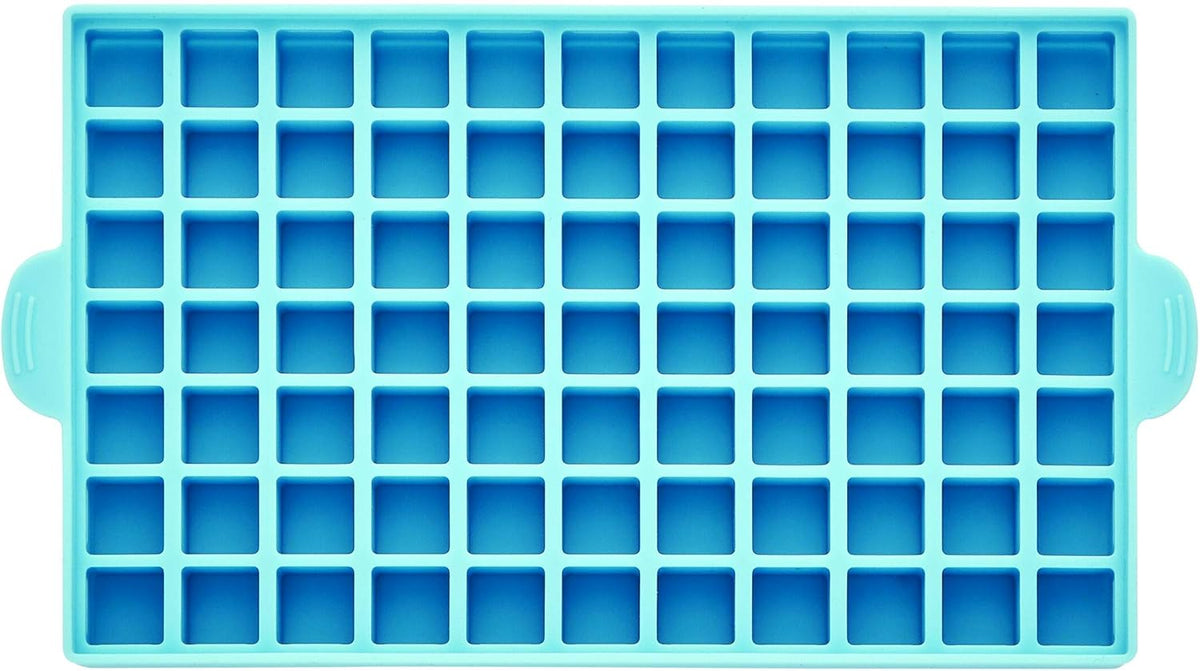 Pro Silicone Ice Cube Trays with Lid, 4-Piece, Blue