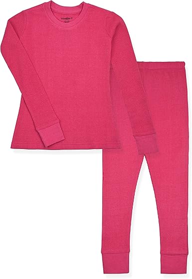 2 Conjuntos térmicos de color rosa fuerte para niña
