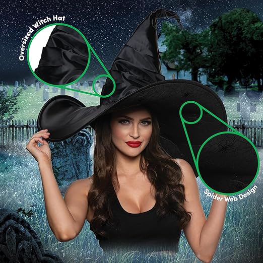 Sombrero de Bruja Curvo Gigante