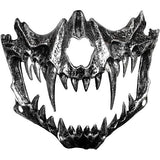 Máscara de calavera plateada de medio vampiro