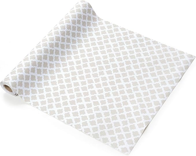 Revestimiento para estantes sin adhesivo Grip Prints, gris pálido Talisman de 30,5 cm x 2,4 m
