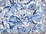 Blue Paisley  Hardboard Cork- Back  Placemat Set of 4