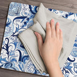 Blue Paisley  Hardboard Cork- Back  Placemat Set of 4