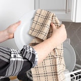 Check Kitchen Towel Black 18 x 28