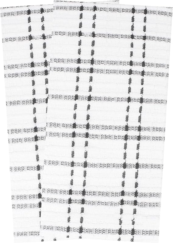 Check Kitchen Towel Graphite 18 x 28