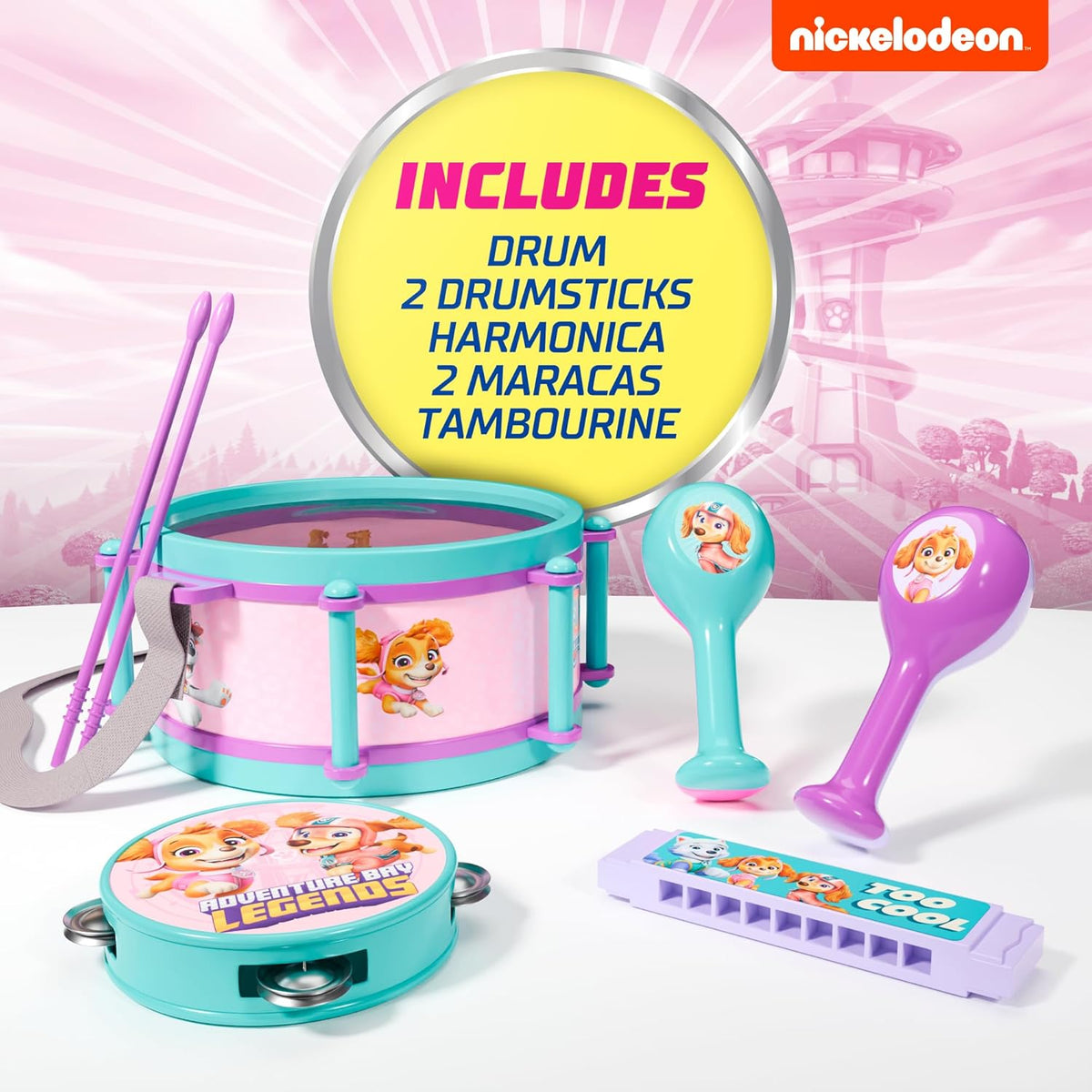 Paw Patrol Niñas Batería de 7 Piezas