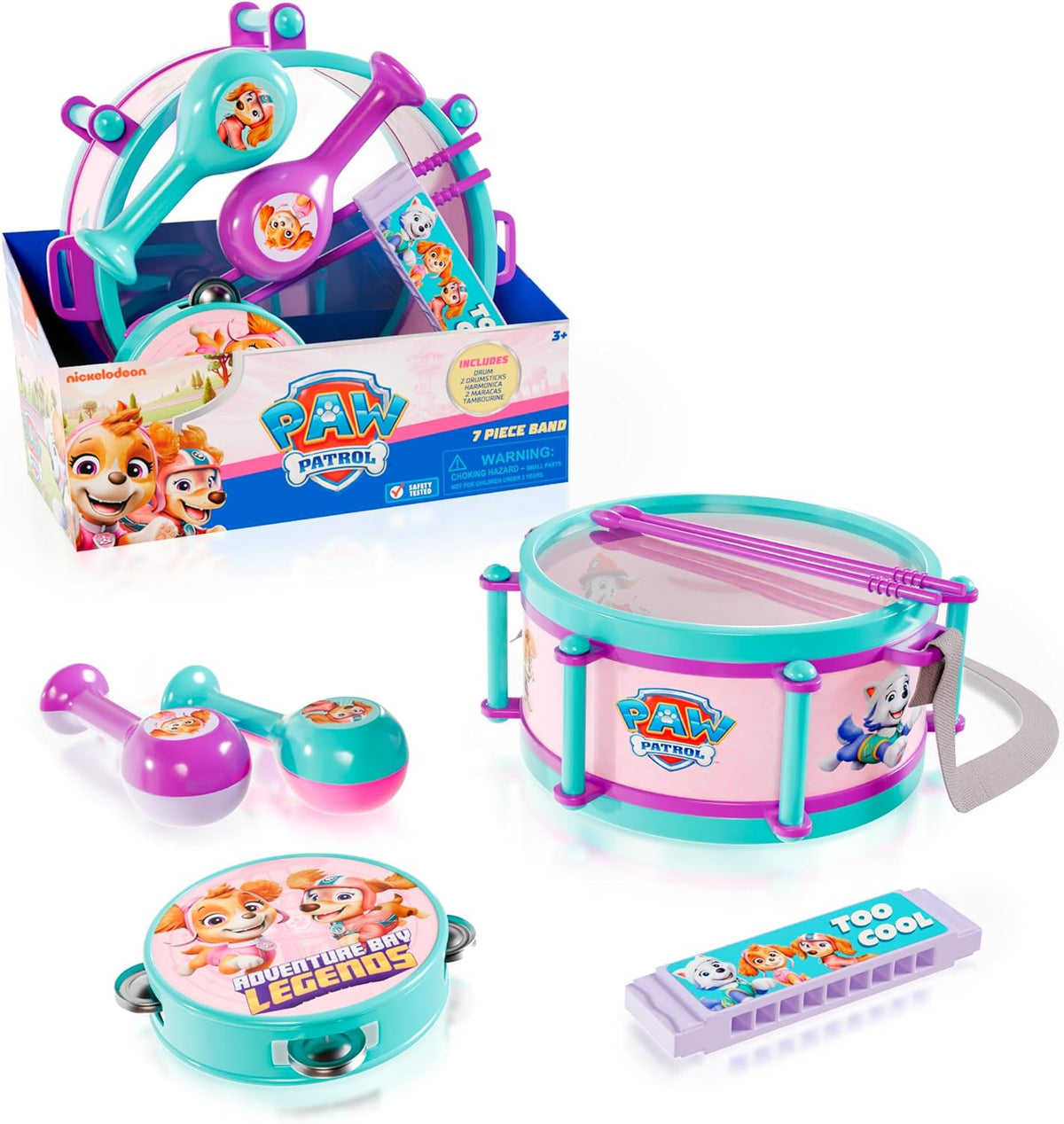 Paw Patrol Niñas Batería de 7 Piezas