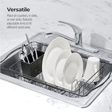 Escurridor de platos multiuso 3 en 1, negro
