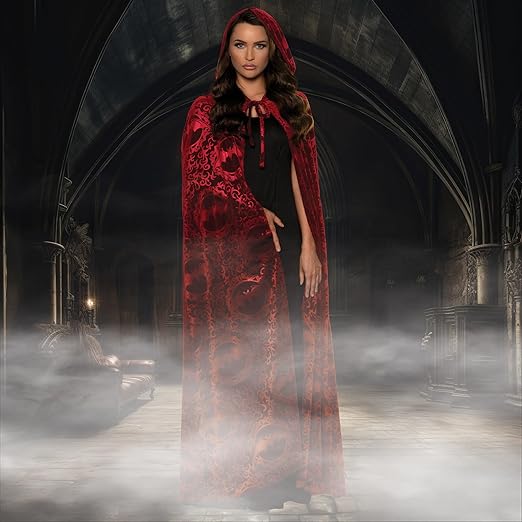 Capa con Capucha de Vampiro Roja