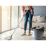 4Gal/15L Plastic Mop Bucket with Wheels Grey