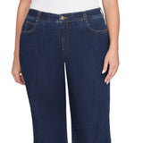 Pantalones Anchos de Mezclilla Tipo Estrecho Tallas Grandes Añil Oscuro - Ruby Rd